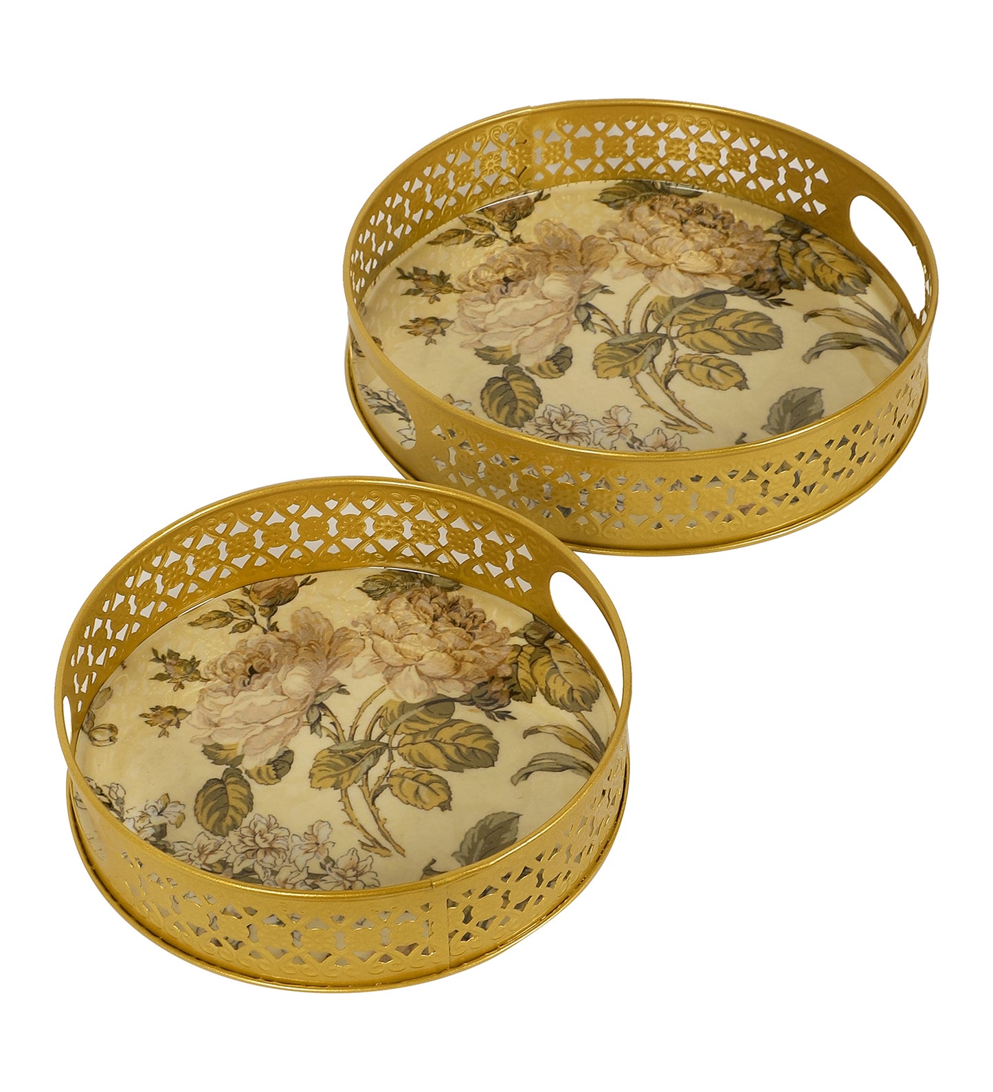 Green & Pink Tray Set of 2