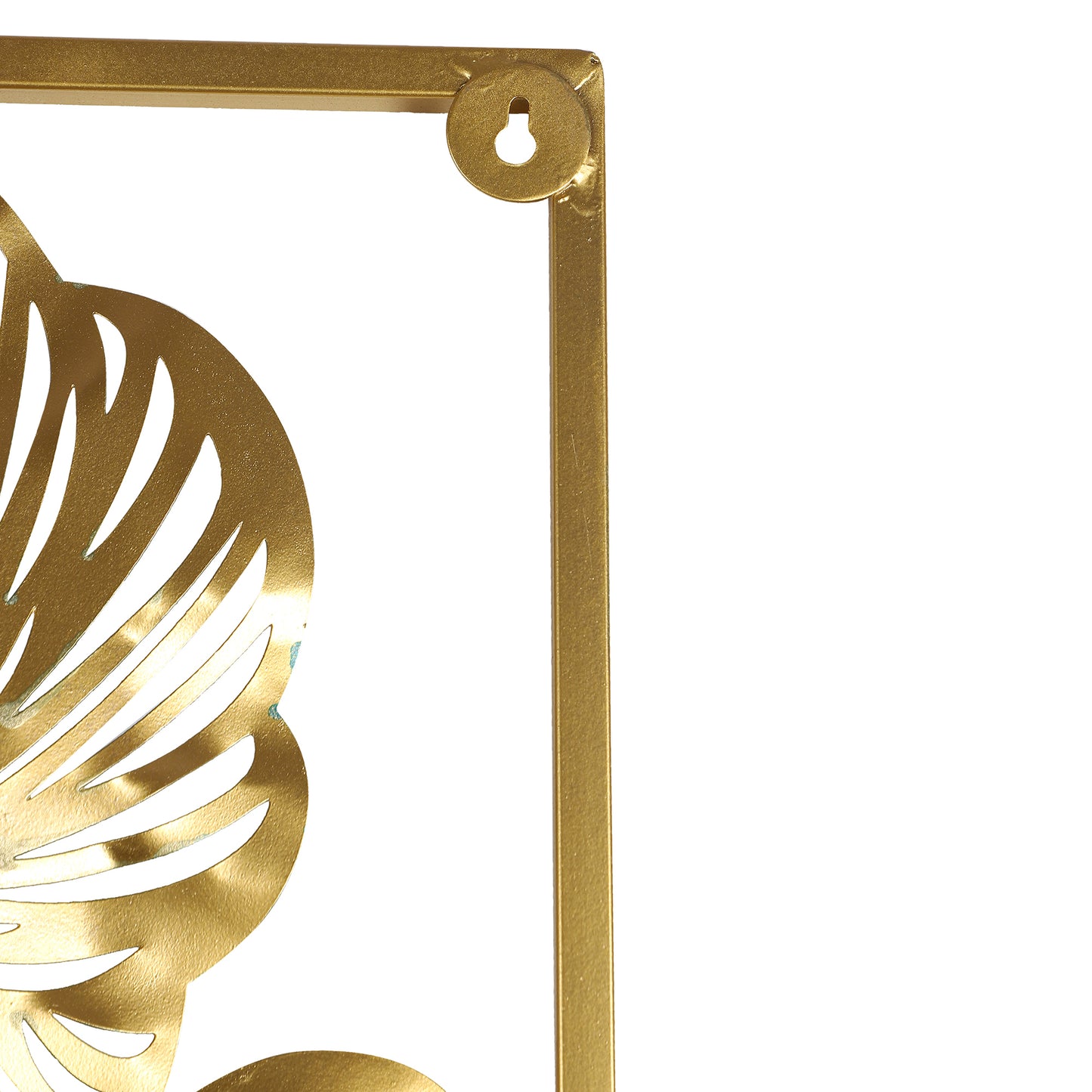 Green & Gold Etchiing Leaves Rectangular Wall Décor Set of 2