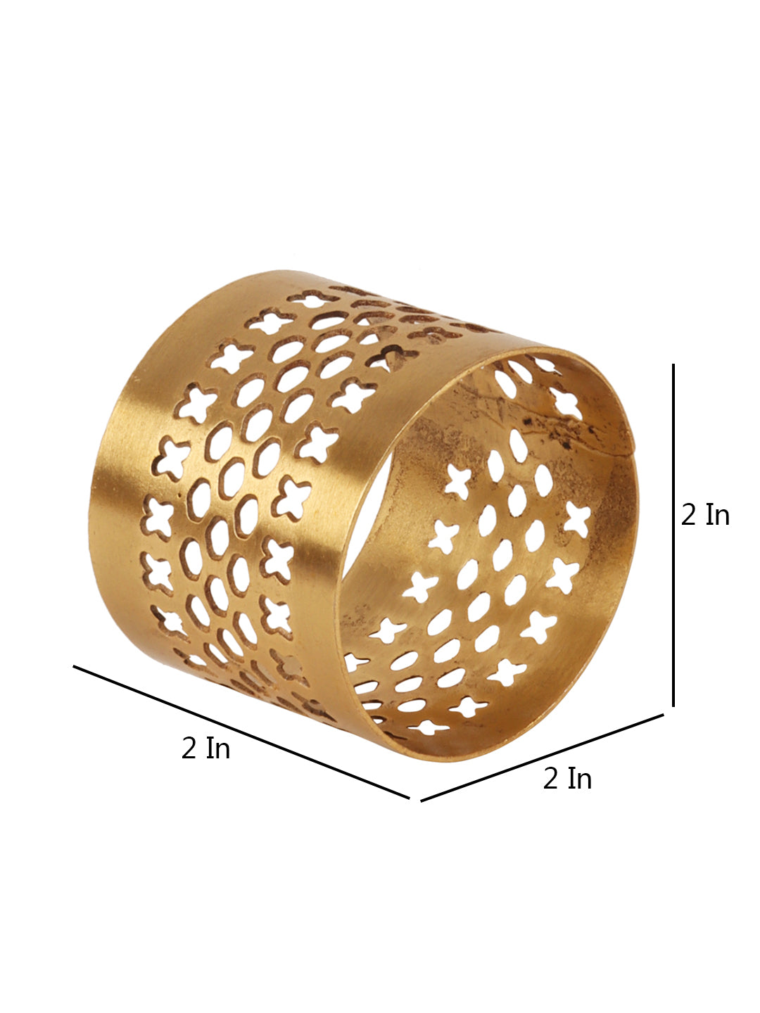 Gold Etching Napkin RIng  Set of 6