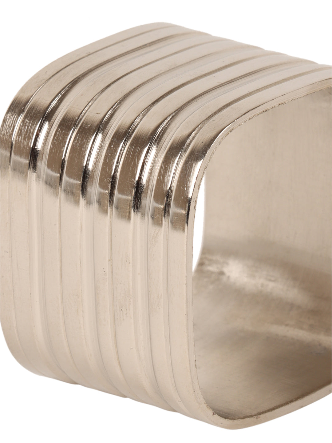 Silver Square Napking RIng Set of 6