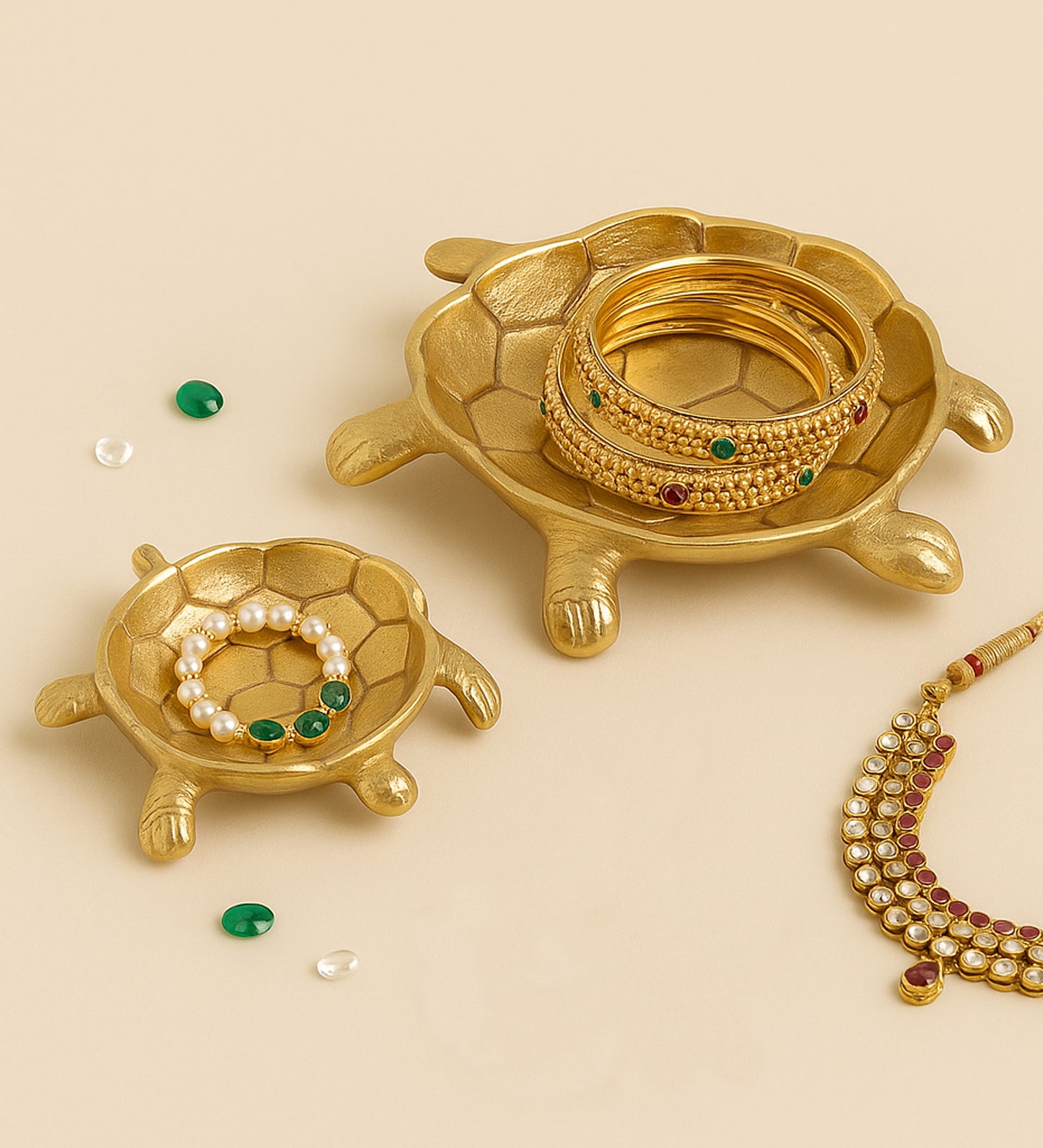 Gold Tortoise Trinket Organiser Set