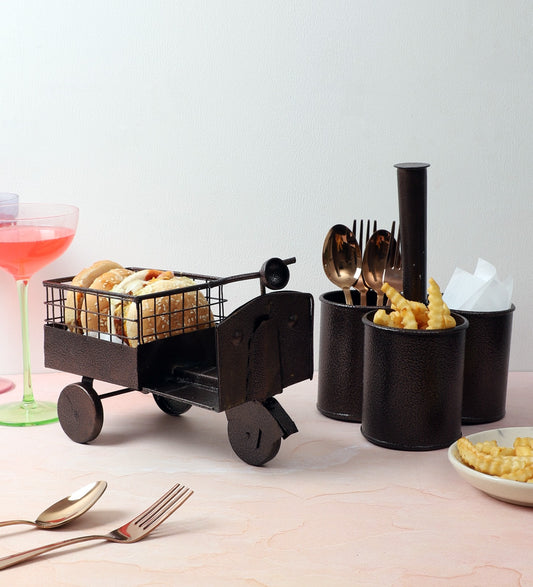 Wagon & Cutlery Holder Set