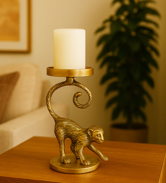 Monkey Aluminum Candle Stand