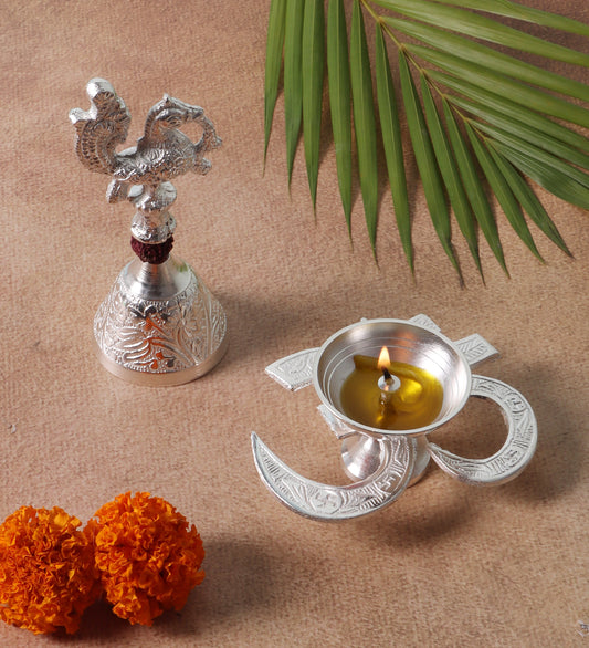 Om Diya and Bell set of 2