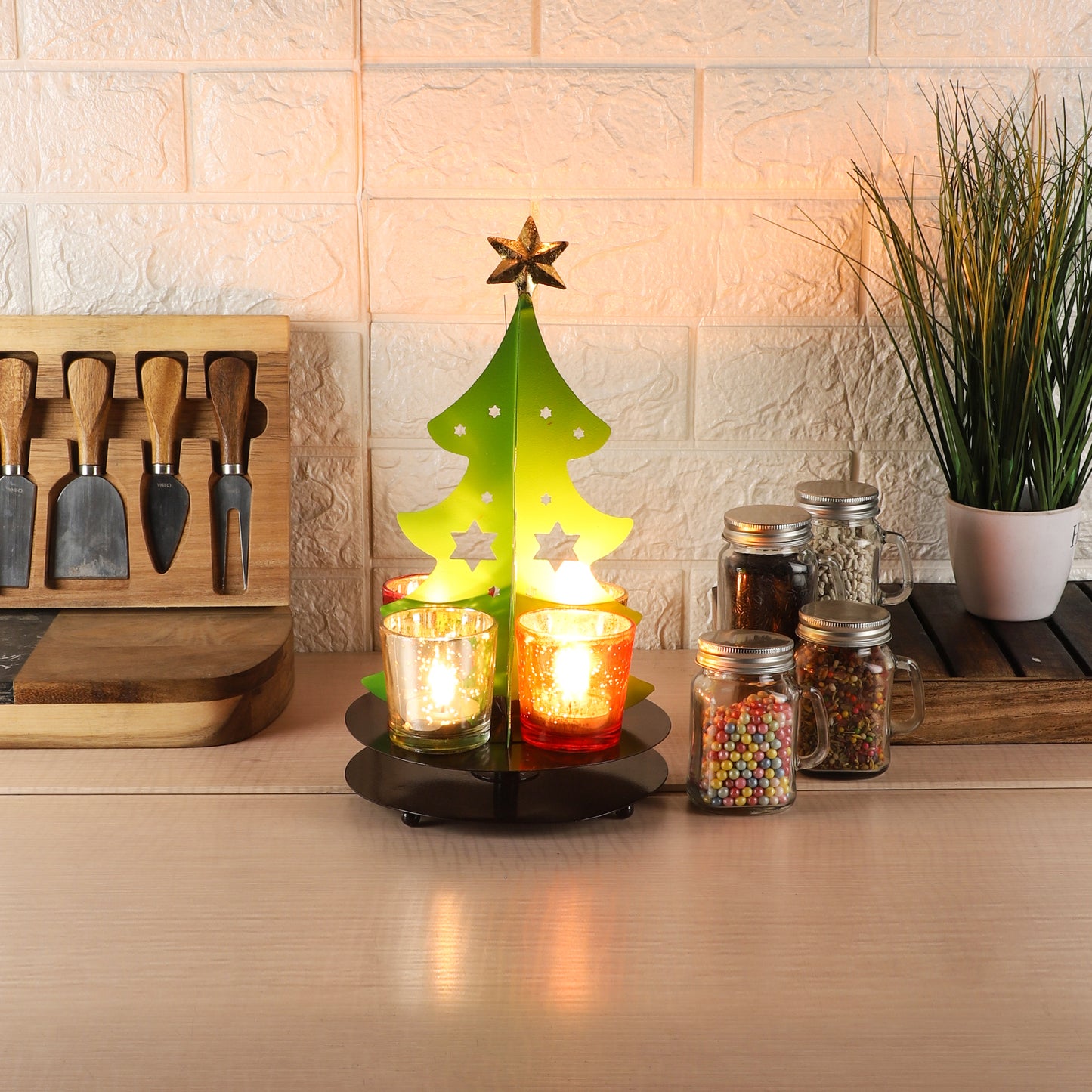 Christmas Tree Tealight Holder & Platter