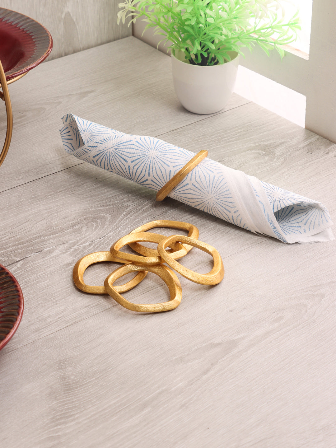 Gold Ring Napkin Ring Set of 6