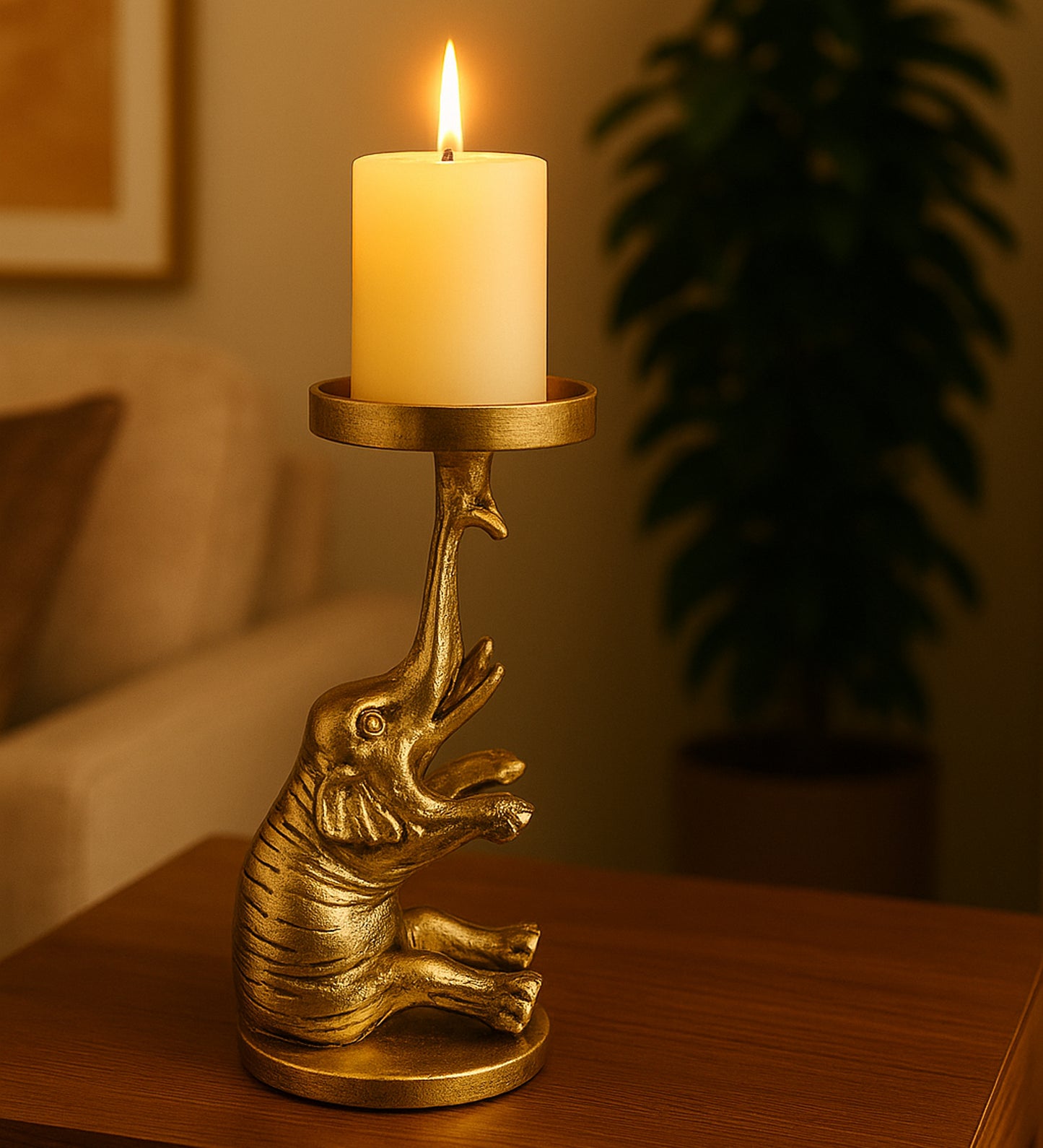 Elephant  ALuminum Candle Stand