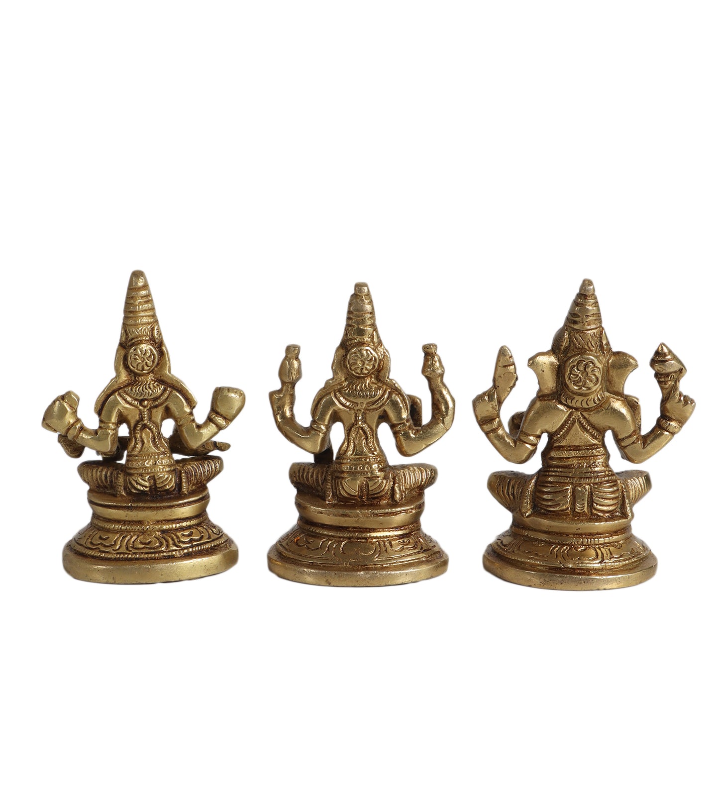 Brass Laxmi Ganesh & Saraswati Idol