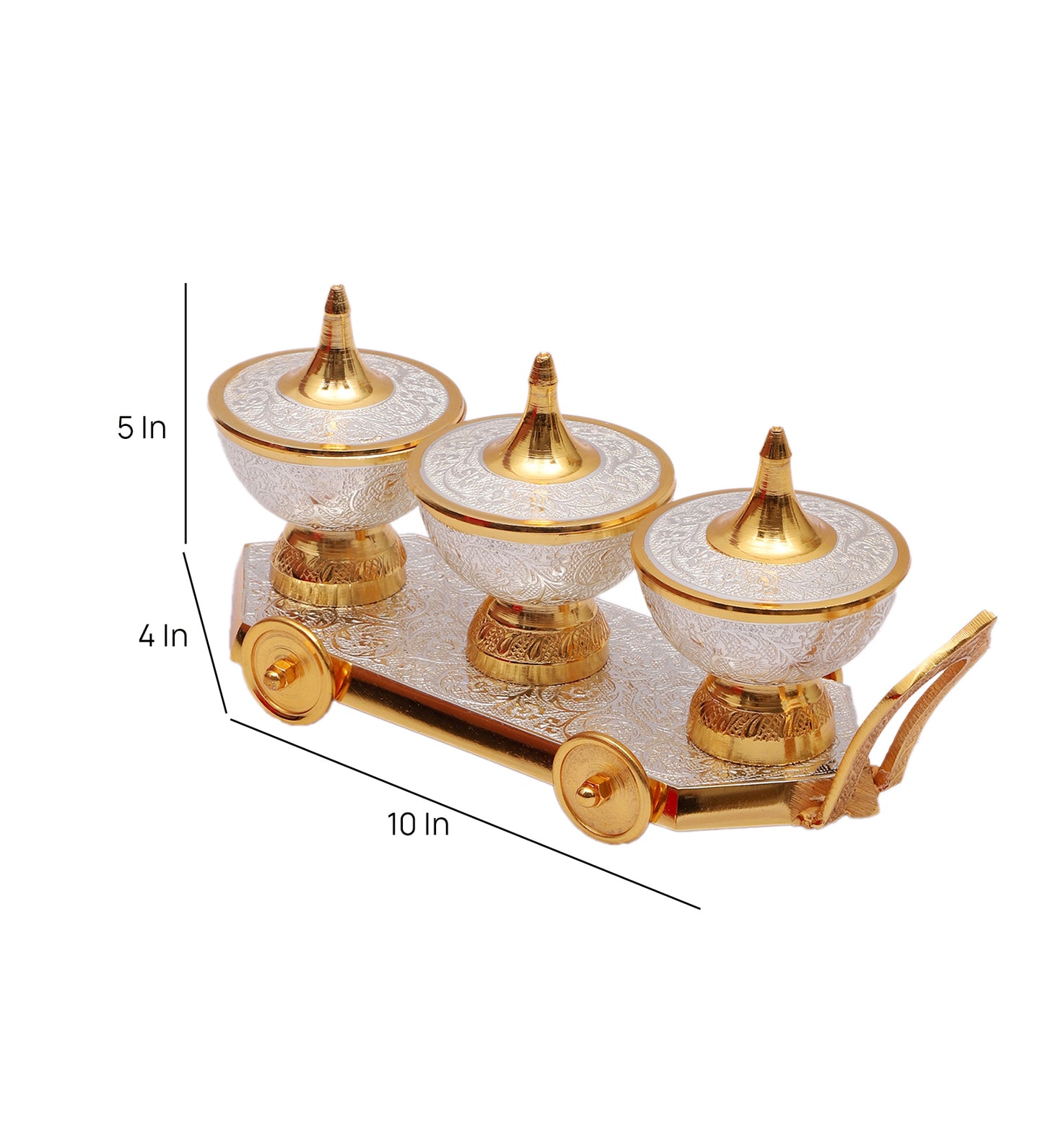 Aluminium Gold & White Dry Fruits Trolley