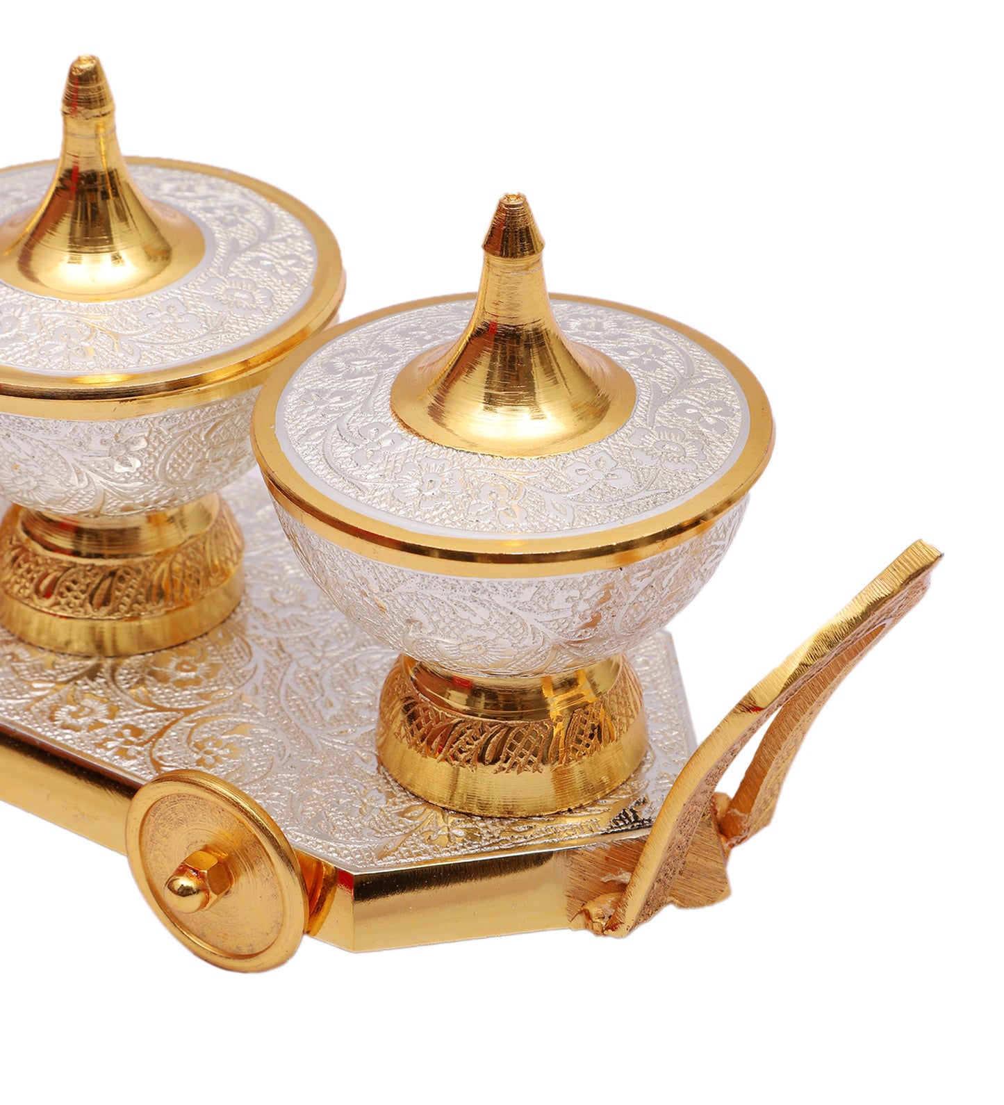 Aluminium Gold & White Dry Fruits Trolley