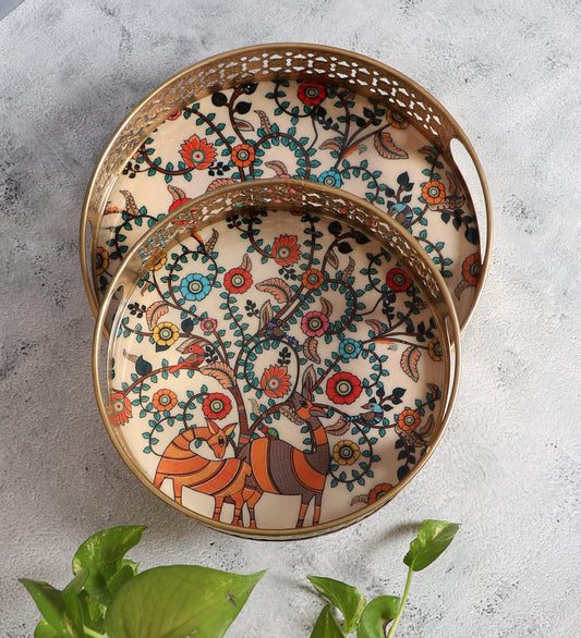 Peacock Tray Set of 2