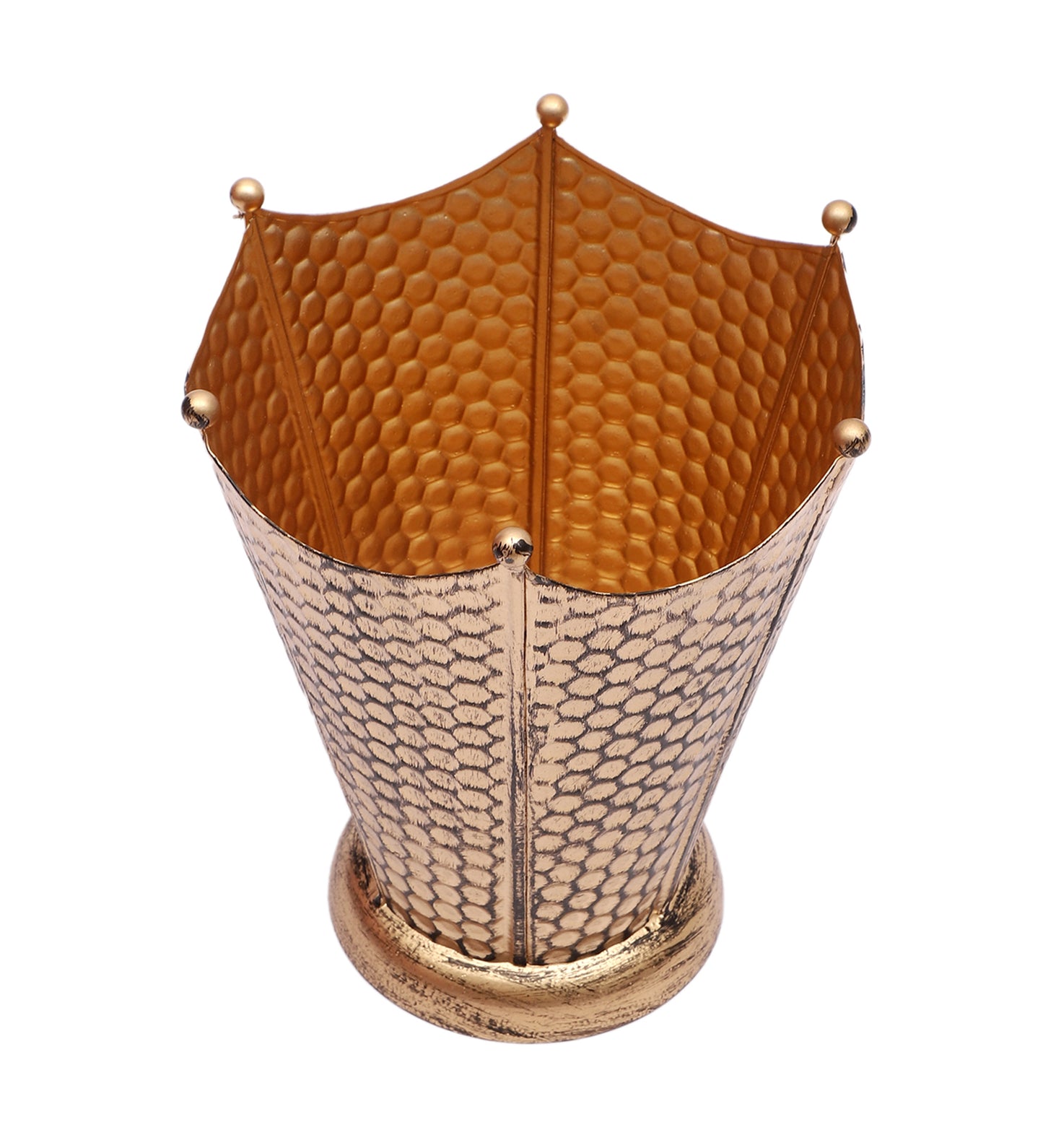 Gold Flower Pot Shape Planter Stand Set of 3