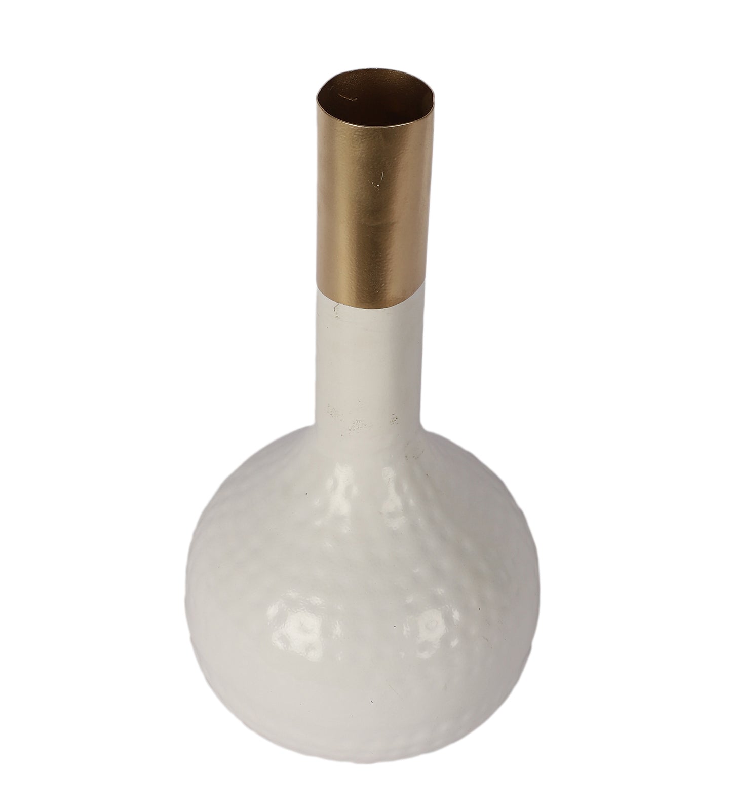 White & Gold Long Pipe Flower Pot