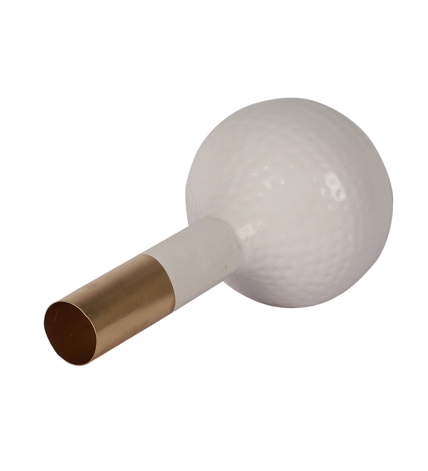 White & Gold Long Pipe Flower Pot