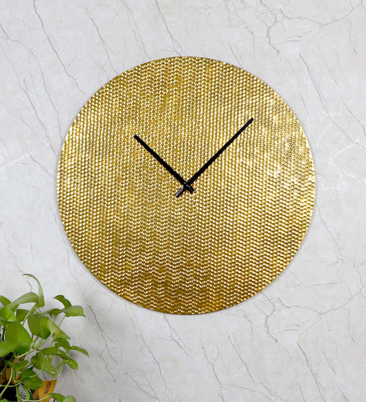 Gold Small Hammered Wall Clock