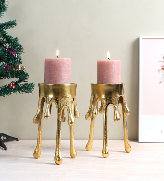 Melting Drops Candle Stand Set of 2