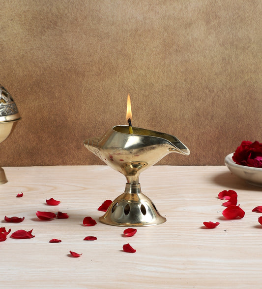 Lamp Shape Brass Akhand Dia