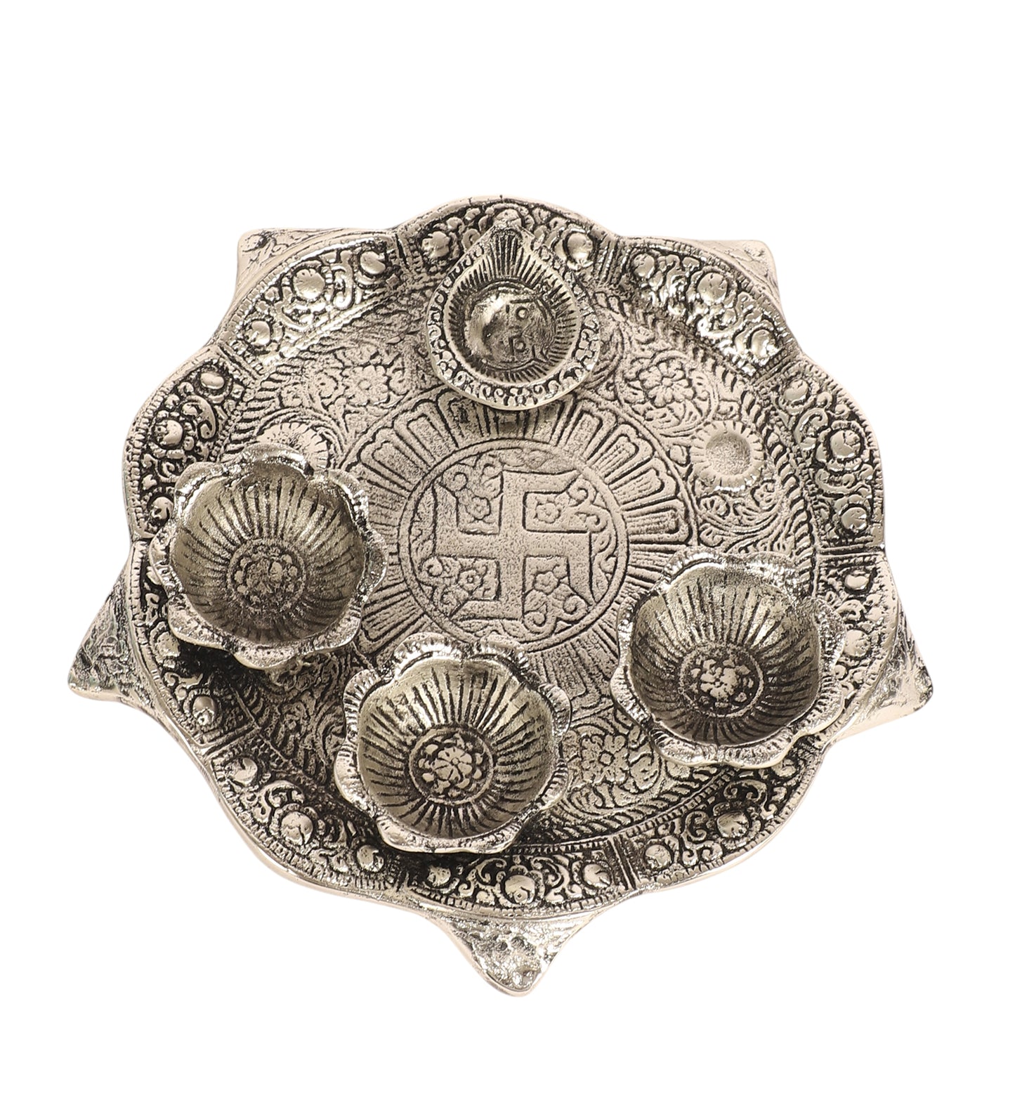 Silver ALuminum Pooja Thali