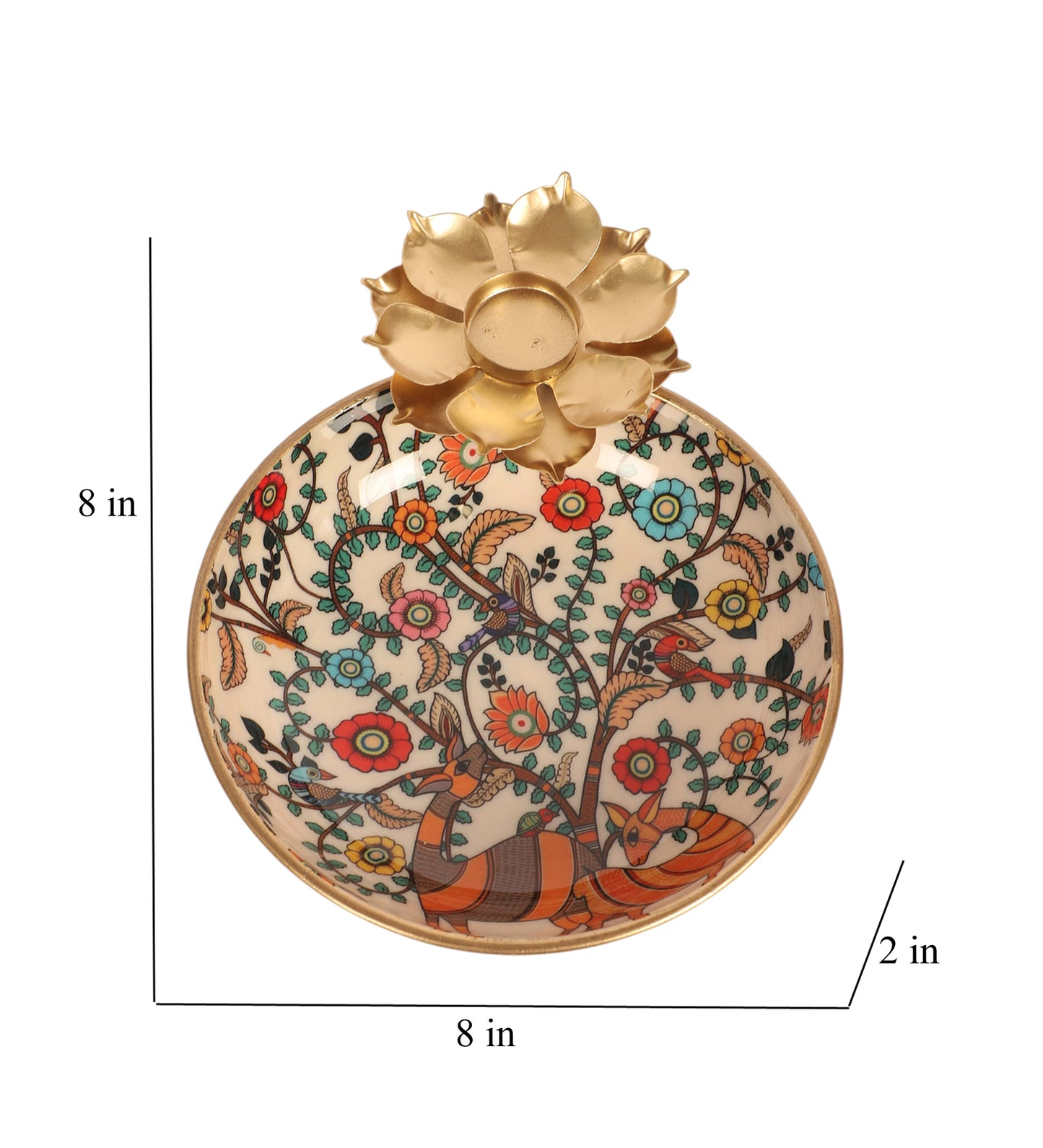 Peacock Meena Urli Bowl With Flowers