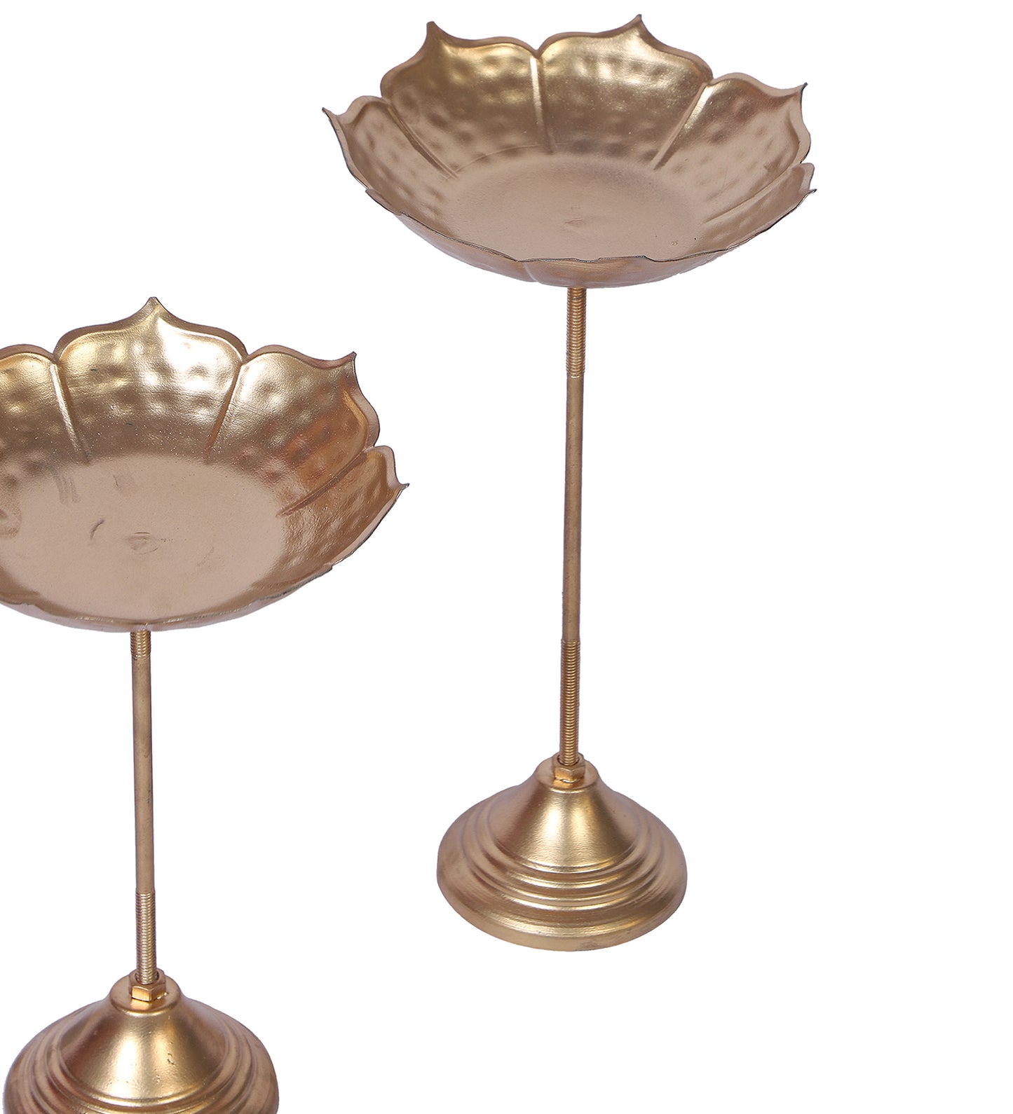 Gold Metal Detachbale Suflower Urli with Stand Set of 3