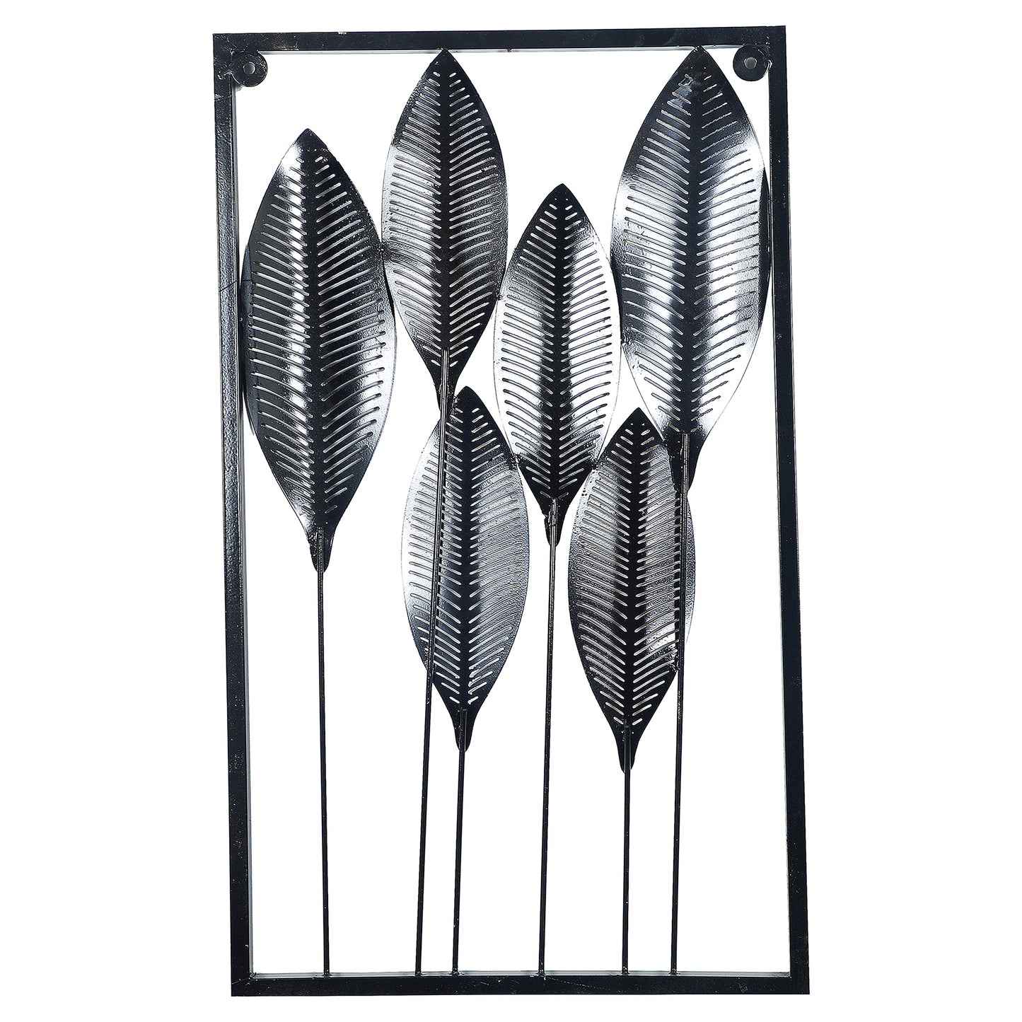Black & Gold Leaves Rectangular Wall Décor