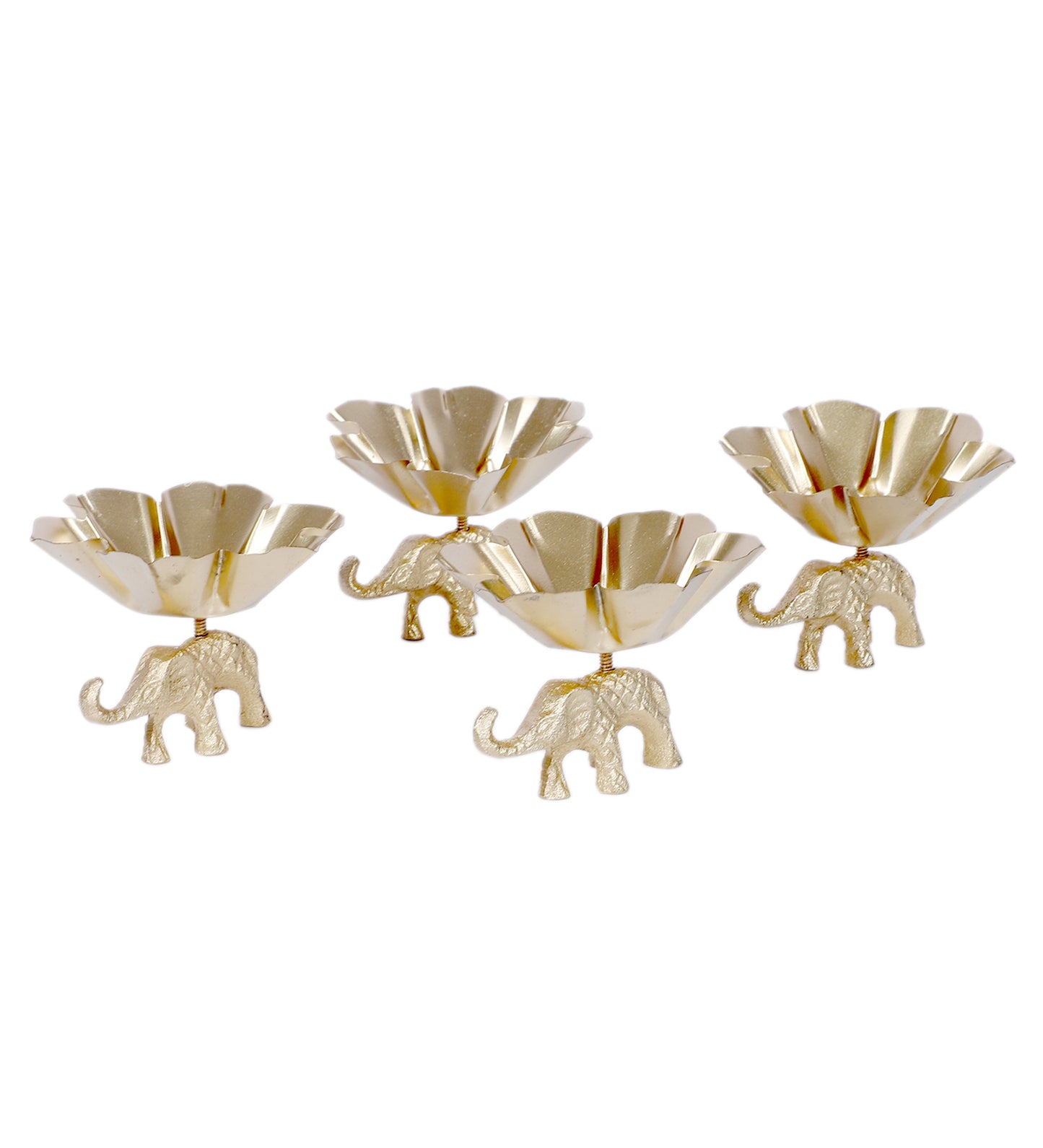 Elephant & Lotus Bowl Tealight Holder Set of 4