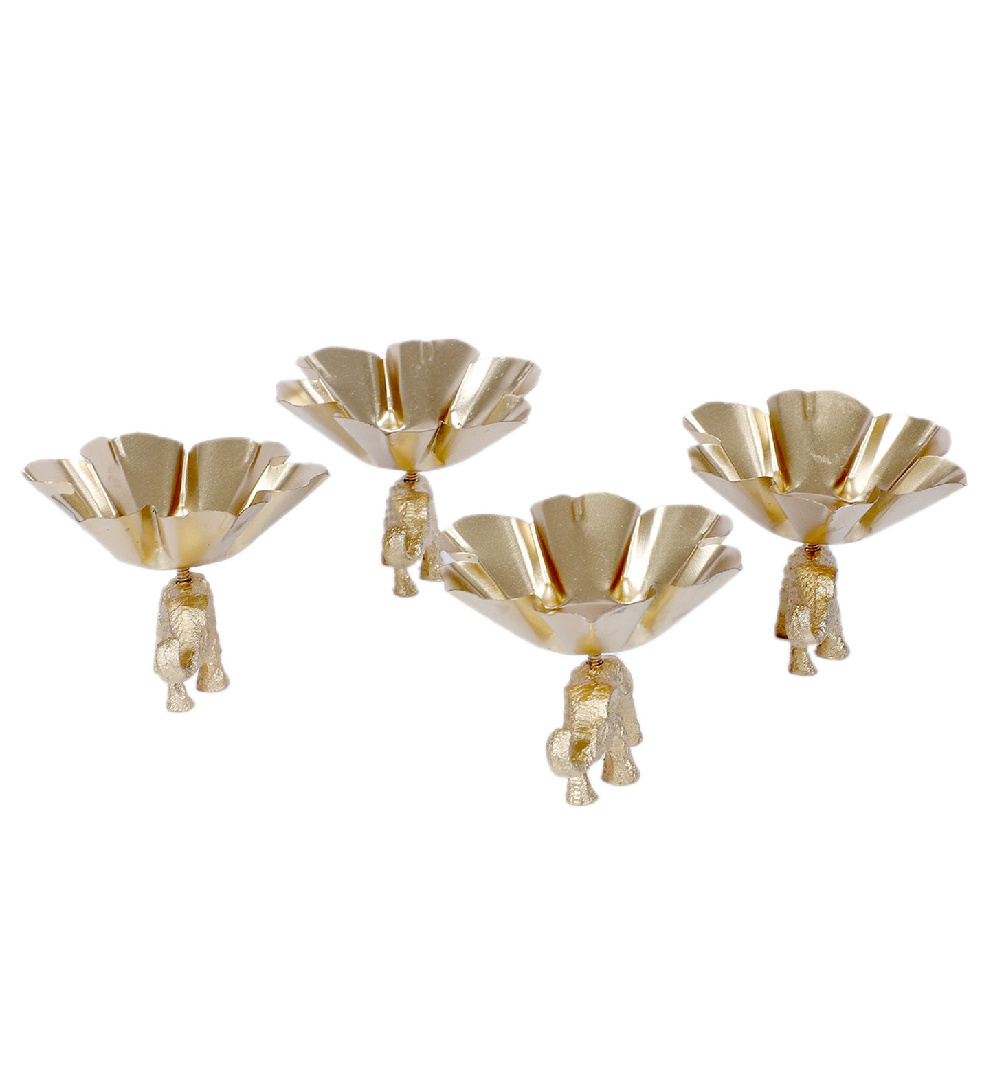 Elephant & Lotus Bowl Tealight Holder Set of 4