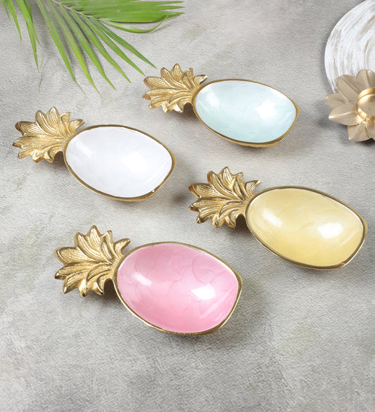 Aluminum Pineapple Platter Set of 4