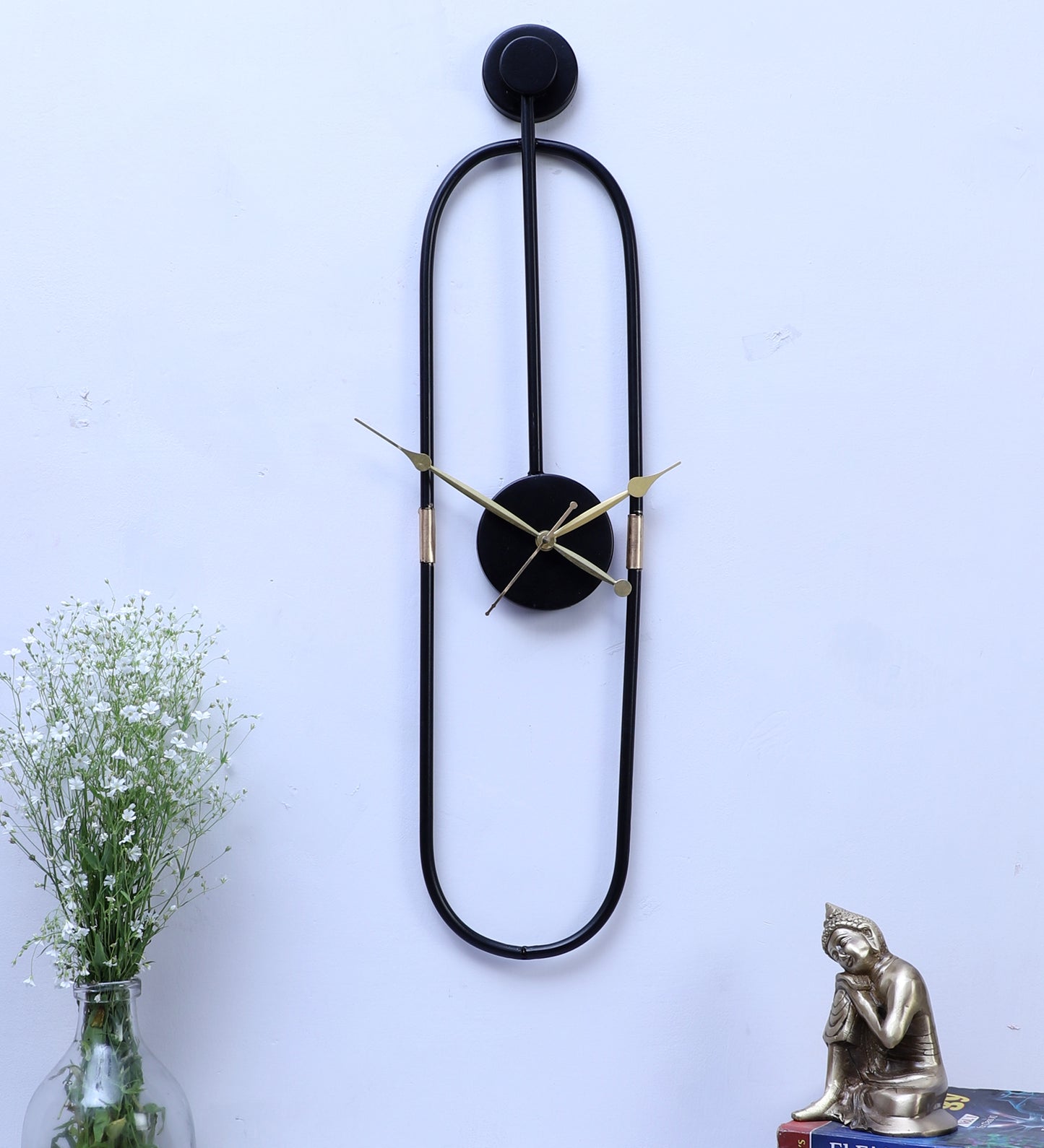 Black Pipe Oval Clock