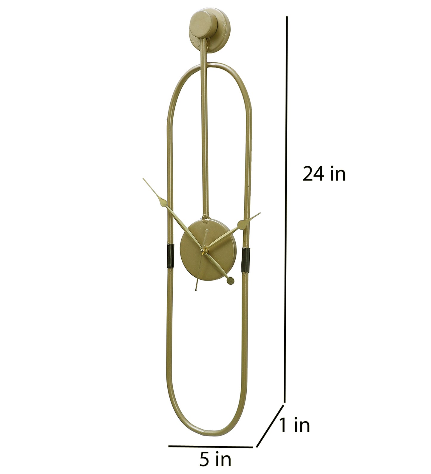 Gold Pipe Oval Clock