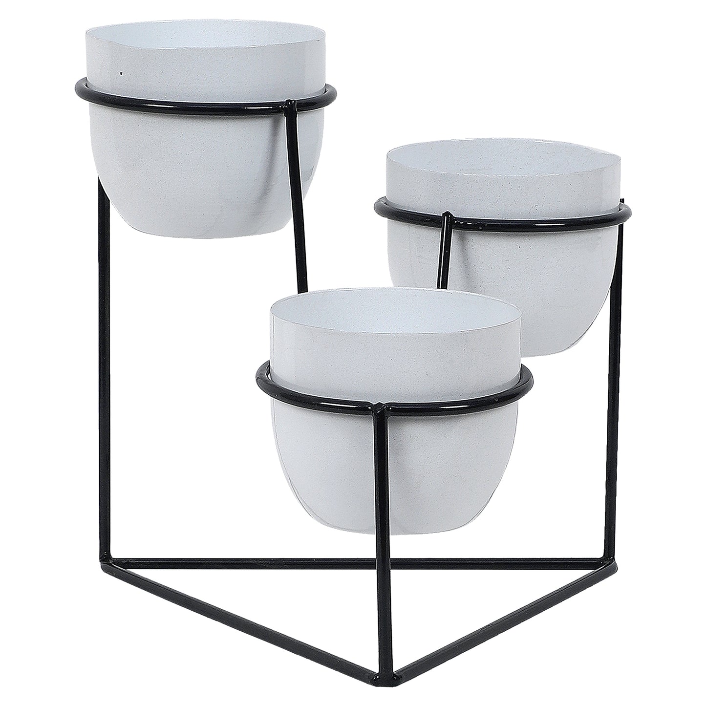 Traingle Stand Planter Black & White