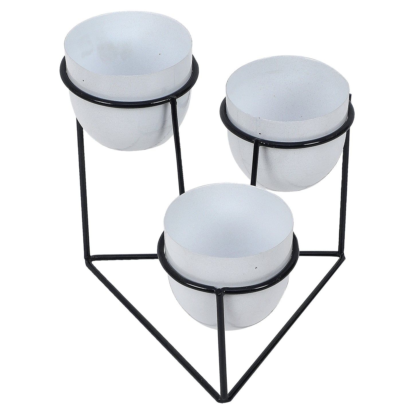 Traingle Stand Planter Black & White