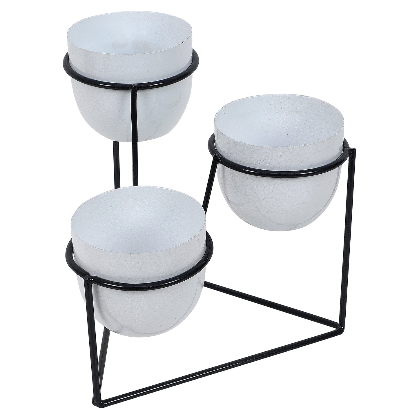 Traingle Stand Planter Black & White