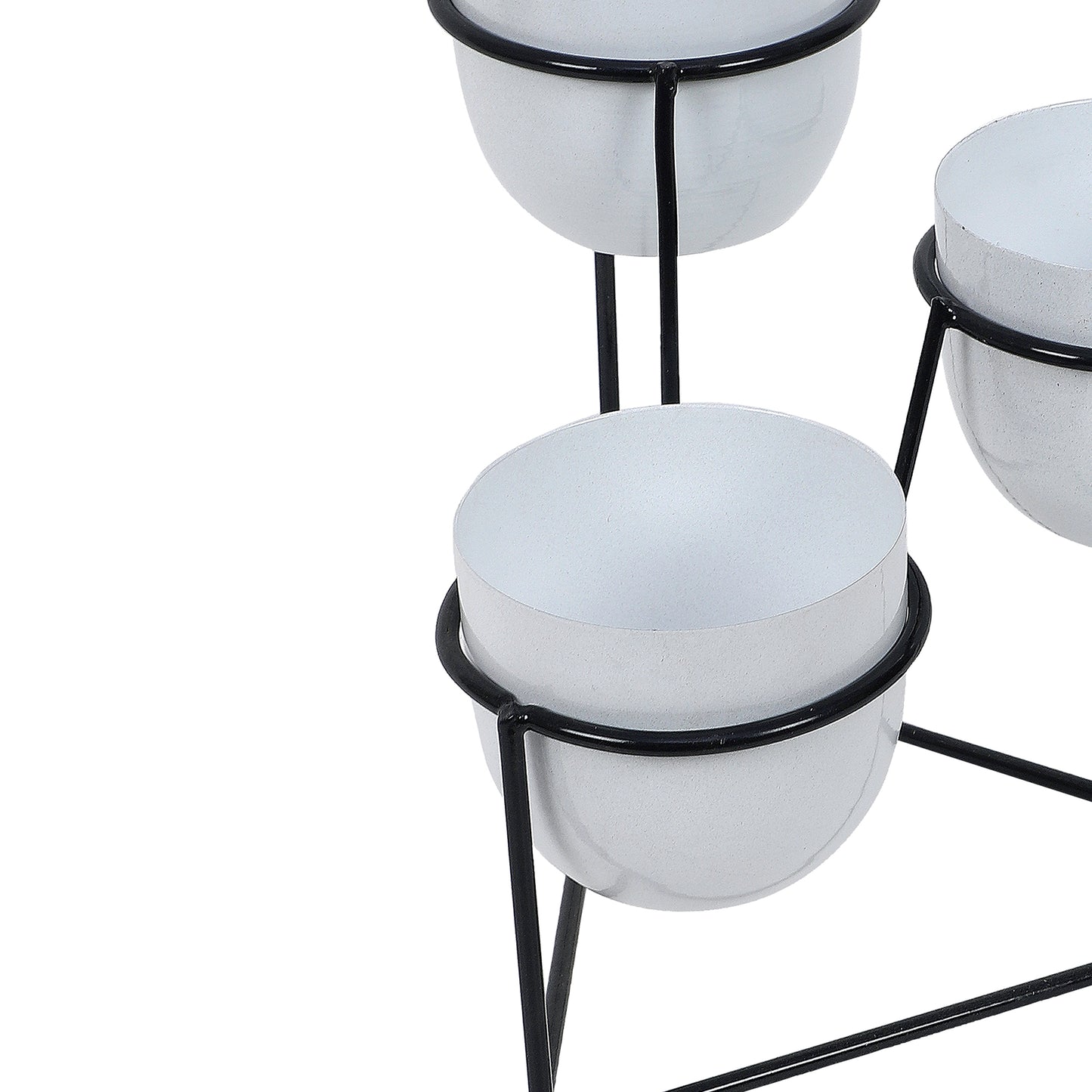 Traingle Stand Planter Black & White