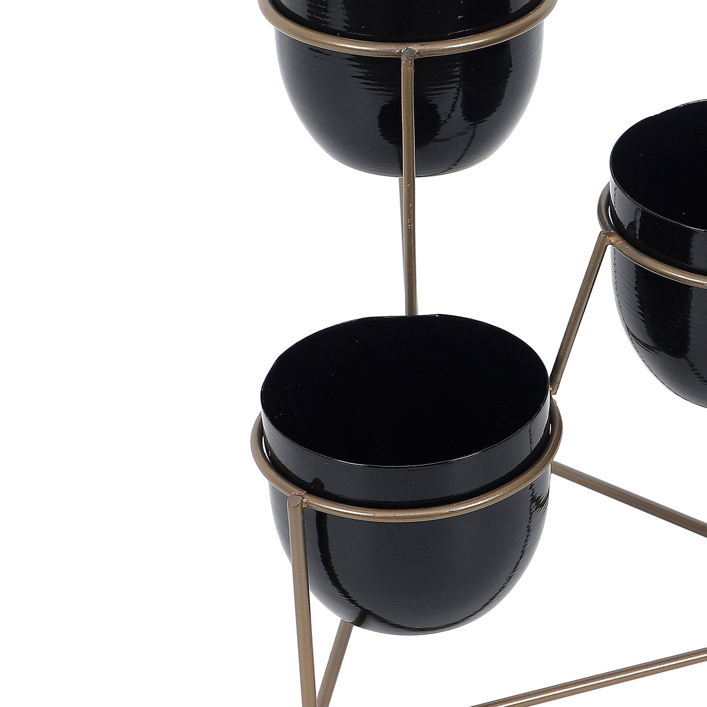 Triangle Stand Planter Gold & Black
