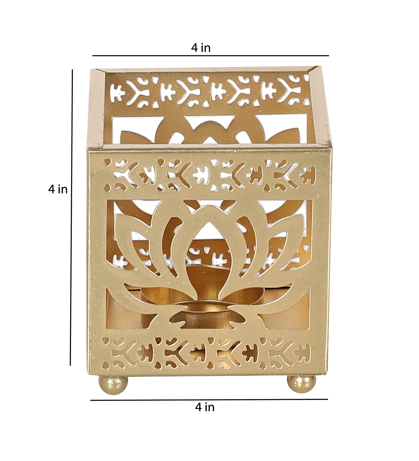 Lotus Etching Votive Set of 4