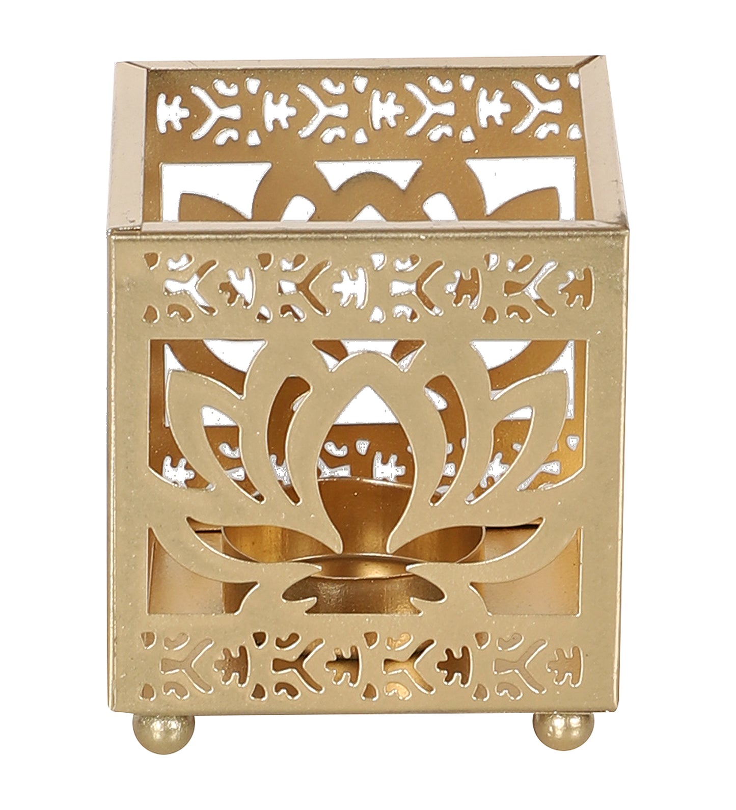 Lotus Etching Votive Set of 4