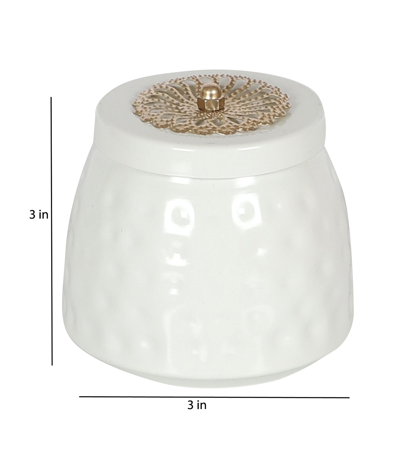 Metal Basket With White Jar Set of 5