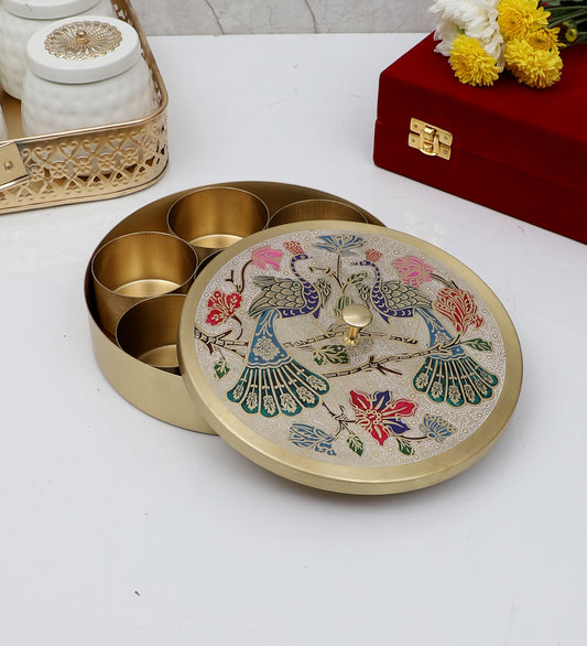 Colored Brass Masala Box Set