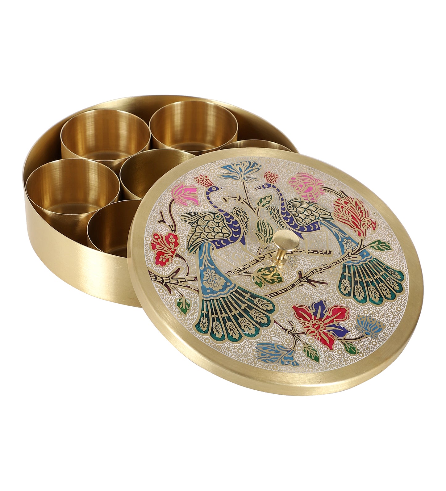 Colored Brass Masala Box Set