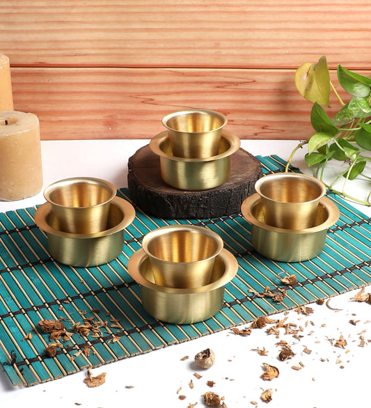 Brass Filter Coffe Bowl & Glass Set of 8
