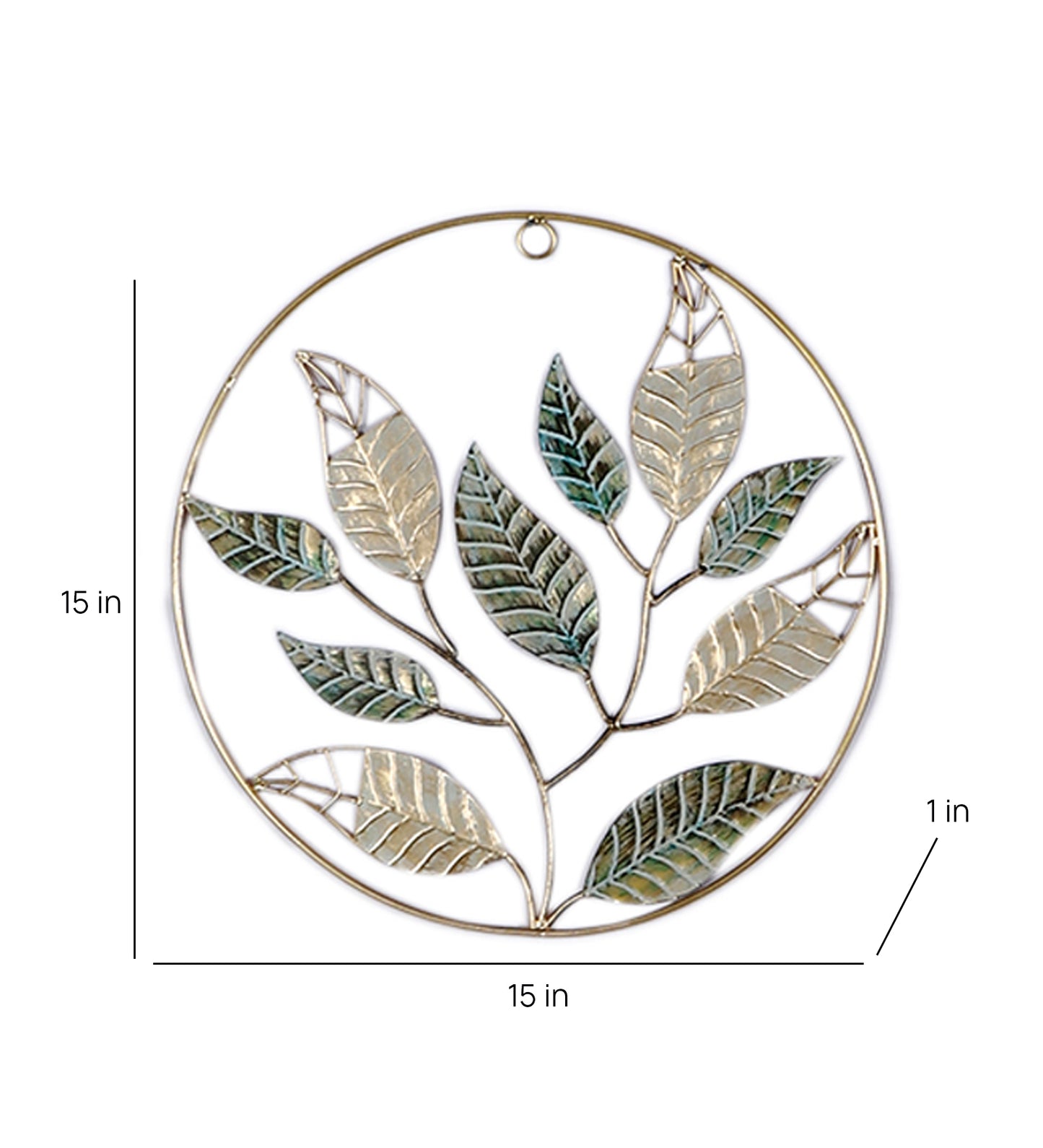 Green & Gold Leaves  Wall Decor Set of 3