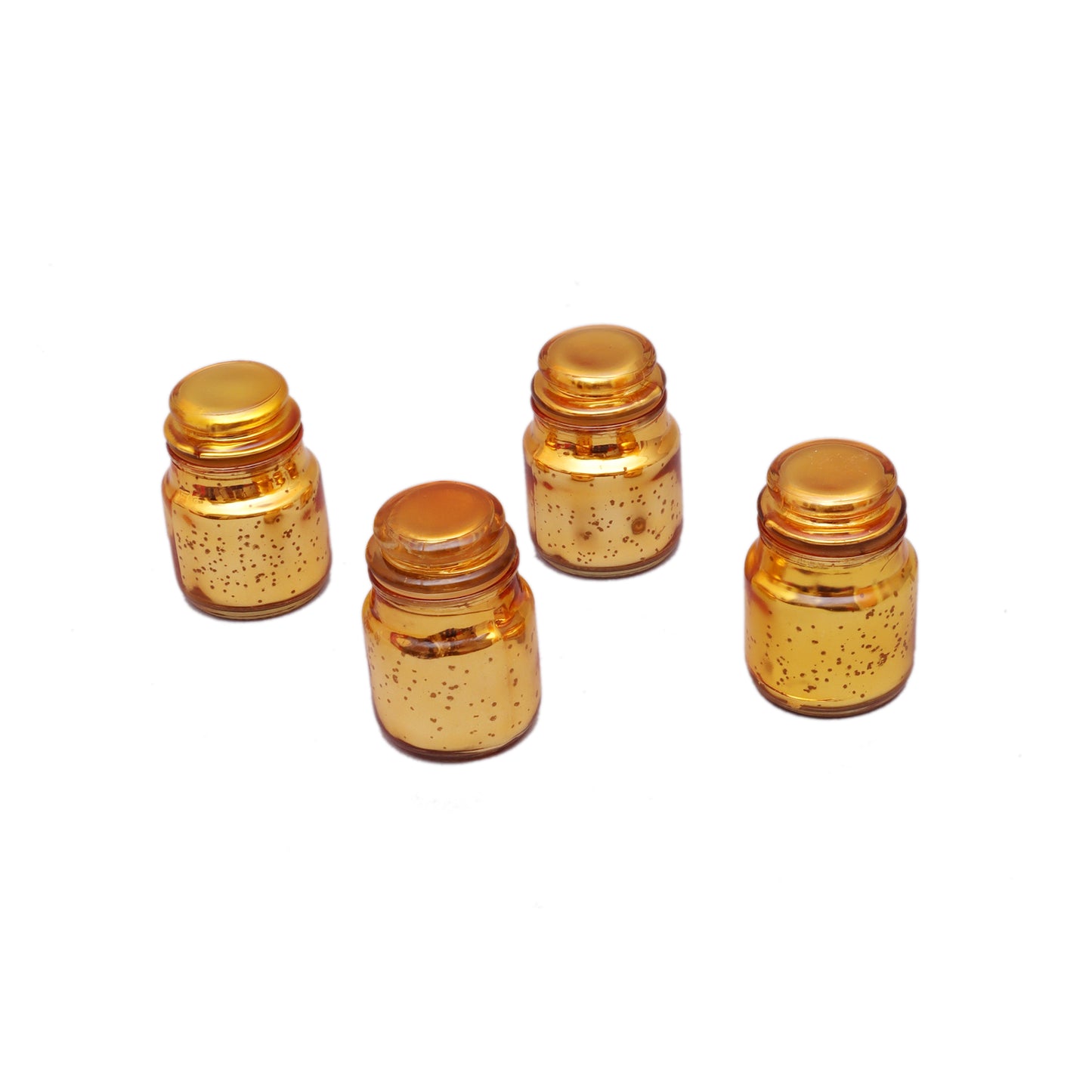 Gold Glass Jars With Lid Set of 4