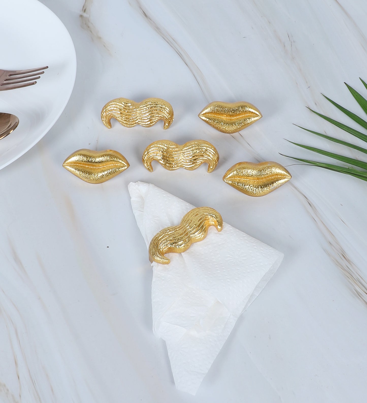 Lips & Mouctache Napkin RIng Sot of 6