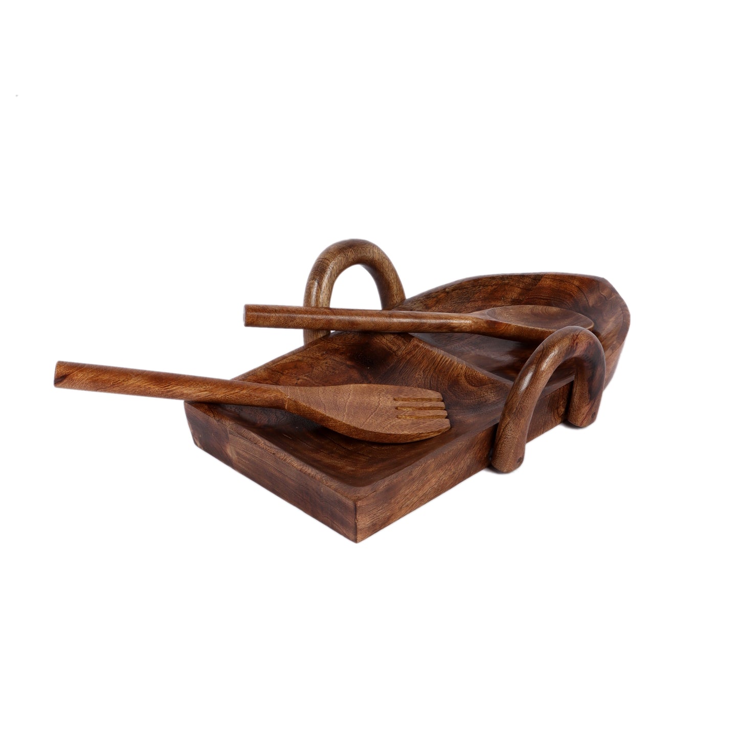 Boat Shape Mangowood Snacks Platter Set of 9