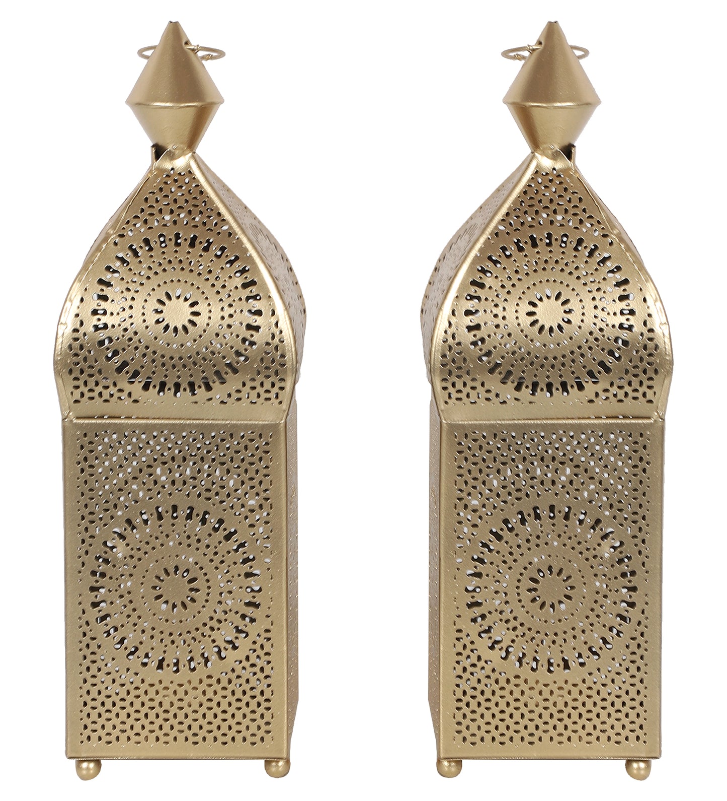 Hanging Etching Square Lantern Set of 2