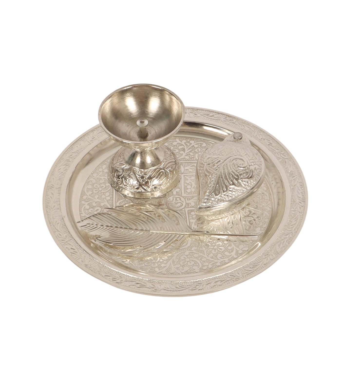Silver ALuminum Pooja Thali