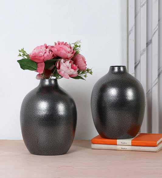 Silver Textured Planter Set of 2