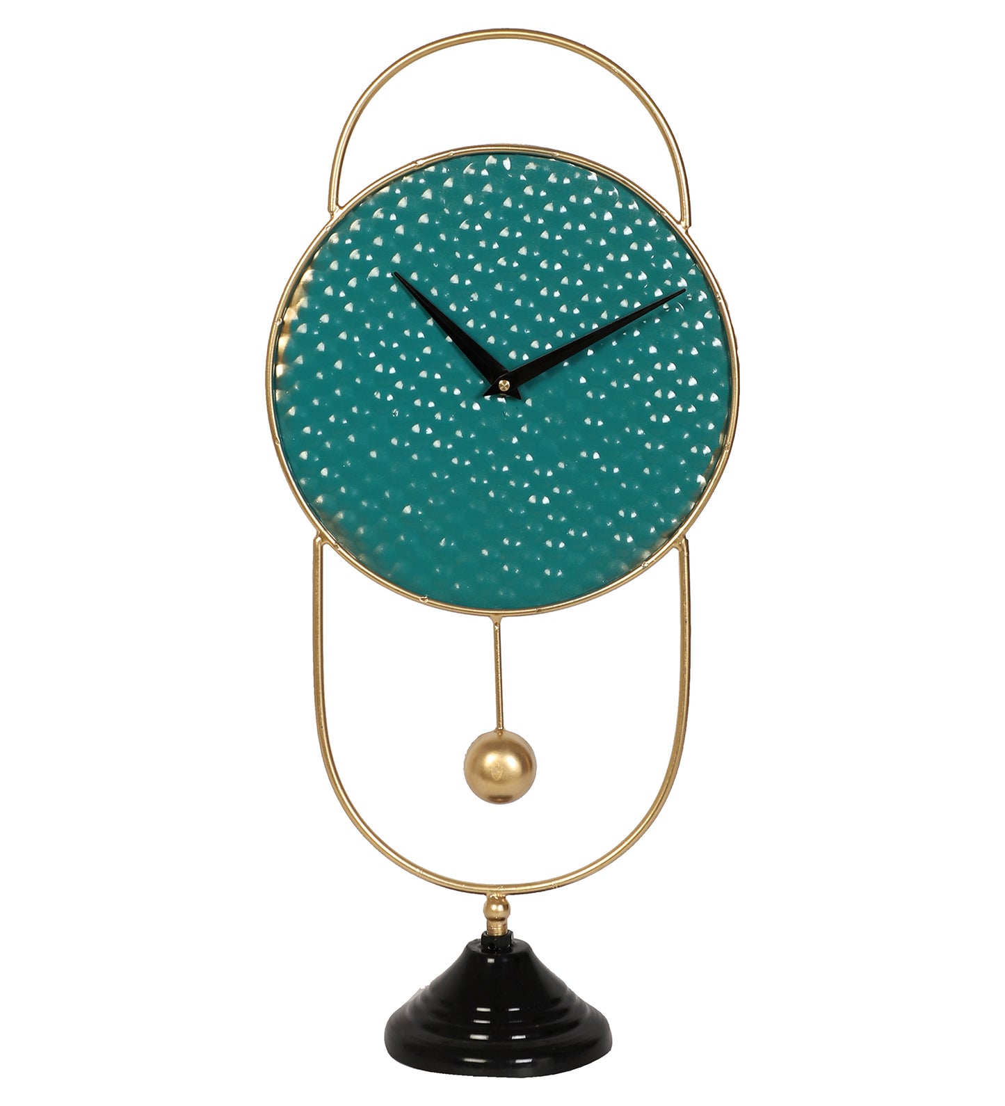 Green & Gold Oval Table Clock