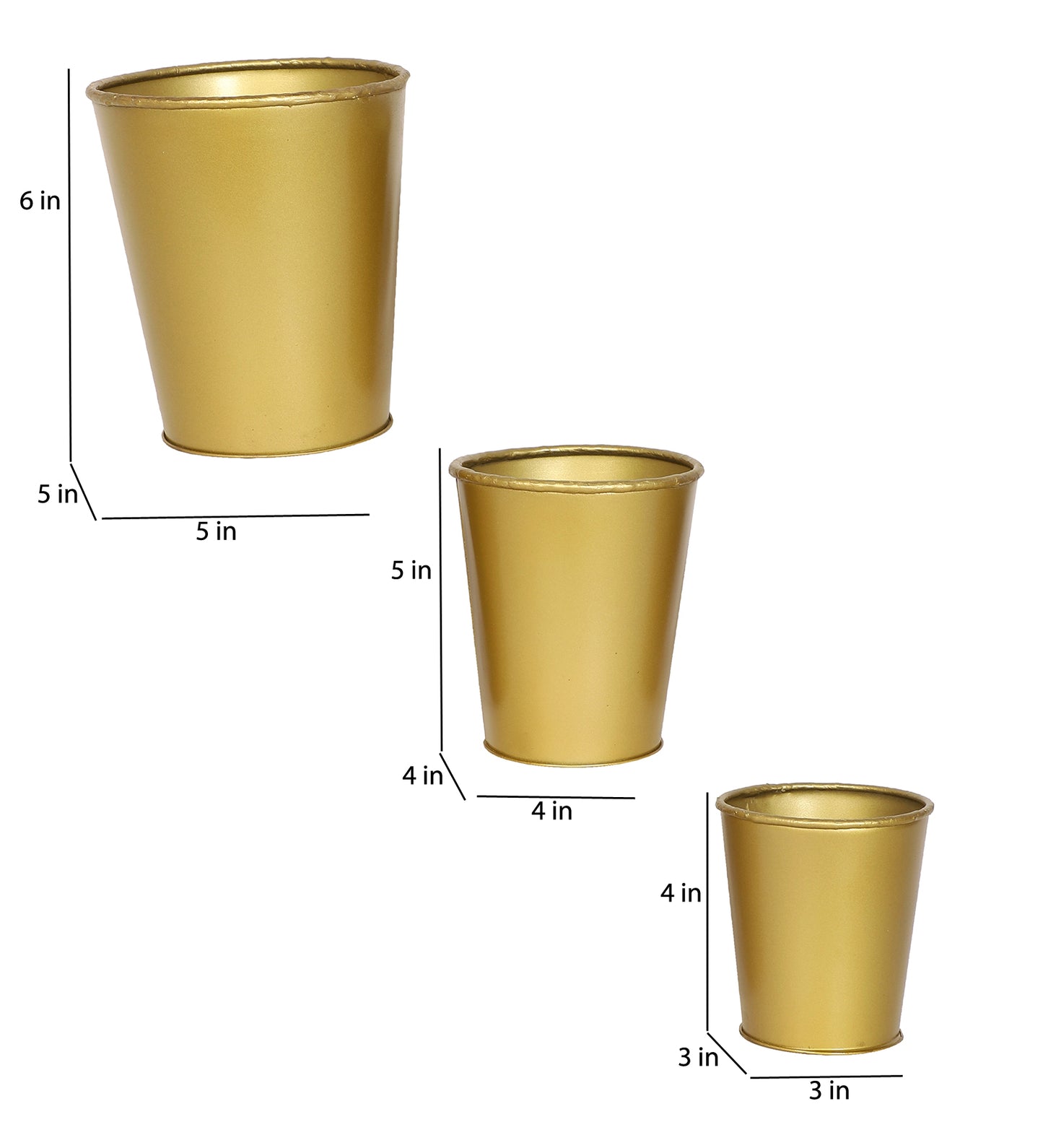 Gold Glass Shape Planter Set of 3